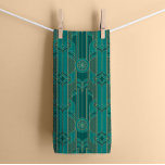 Emerald Green Art Deco Kitchen Tea Towel<br><div class="desc">Introducing sophistication to your kitchen with our Emerald Green and Gold Art Deco Tea Towel. The rich emerald green hue provides a luxurious canvas for the intricate gold Art Deco patterns that gracefully adorn this functional piece. The geometric elegance and opulent gold accents transform your kitchen or bar into a...</div>