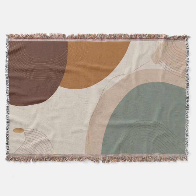 Emerald Green Art Deco Throw Blanket (Front)
