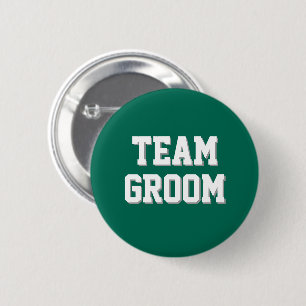 Emerald Green Athletic Letters Team Groom 6 Cm Round Badge