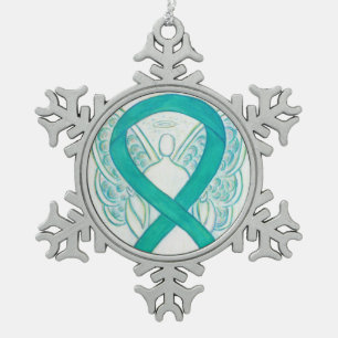 Emerald Green Awareness Ribbon Angel Ornament