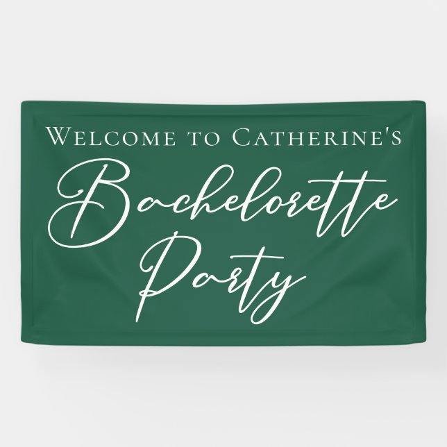 Emerald Green Bachelorette Party Personalized Banner (Horizontal)