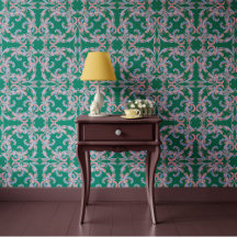 Emerald Green Baroque Ornamental Design