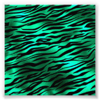 Emerald Green Black Tiger Stripe Wild Animal