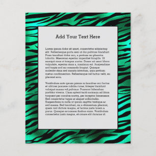 Emerald Green Black Tiger Stripes Wild Animals Flyer