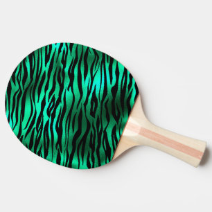 Emerald Green Black Tiger Stripes Wild Animals Ping Pong Paddle