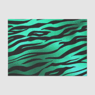Emerald Green Black Tiger Stripes Wild Animals Tissue Paper