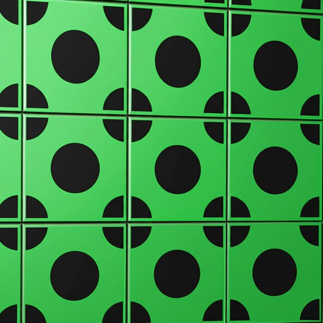Emerald Green & Black Wall Decor | Minimal Square  Ceramic Tile (Black and green ceramic tiles
)