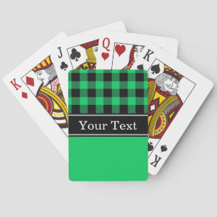 Emerald Green BlkBuffalo Check Plaid CBN Monogram Playing Cards