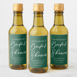 Emerald Green Bridal Shower Personalised Mini Wine Label