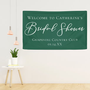 Emerald Green Bridal Shower Personalised Welcome Banner