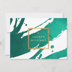 Emerald Green Brushstrokes Gift Certificate Card