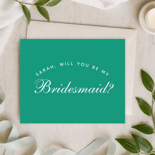 Emerald Green Budget Simple Bridesmaid Proposal (Creator Uploaded)