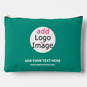 Emerald Green Business Chic Minimal Customisable  Accessory Pouch