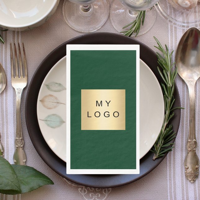 Emerald green business logo napkin (Creator Uploaded)
