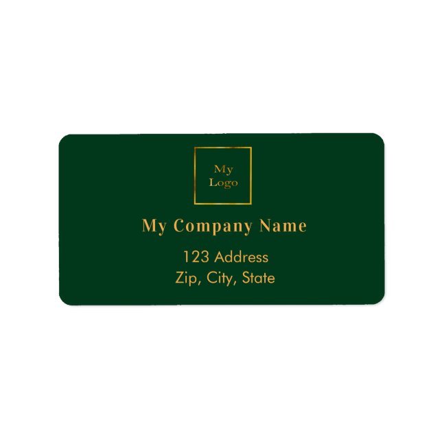 Emerald green business logo return address label (Front)