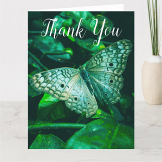 Emerald Green Butterfly - Large Thank You Card