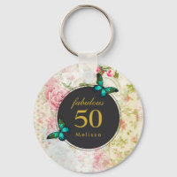 Emerald Green Butterfly on Chic Vintage Collage