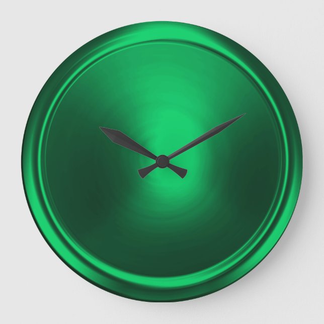 Emerald Green Button Large Clock (Front)