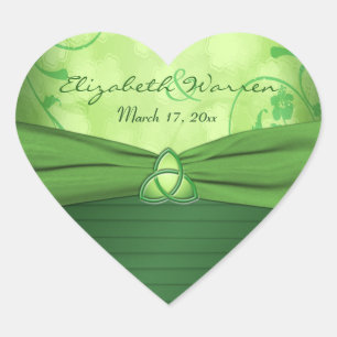 Emerald Green Celtic Love knot Wedding Sticker