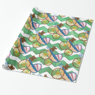 Emerald Green Chevron Baby Shower Wrapping Paper