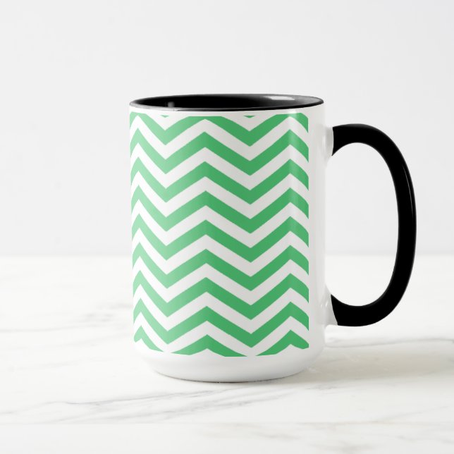Emerald Green Chevron; Chalkboard Mug (Right)