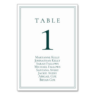 Emerald Green Classic Table Number & Seating Chart