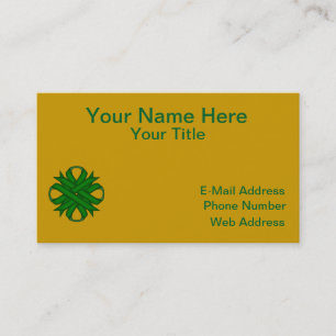Emerald Green Clover Ribbon by Kenneth Yoncich Business Card