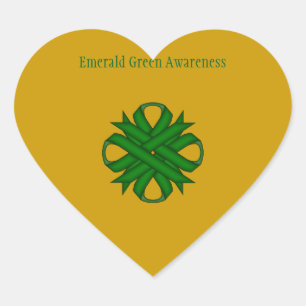 Emerald Green Clover Ribbon by Kenneth Yoncich Heart Sticker