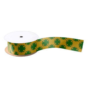 Emerald Green Clover Ribbon by Kenneth Yoncich Satin Ribbon