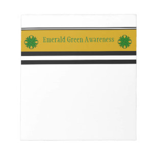 Emerald Green Clover Ribbon Notepad