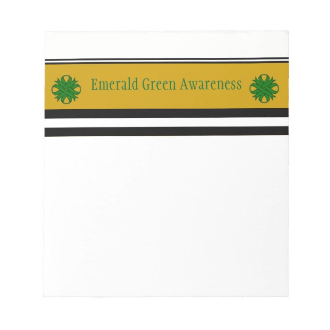 Emerald Green Clover Ribbon Notepad (Front)