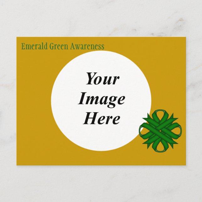 Emerald Green Clover Ribbon Template by K Yoncich Postcard (Front)