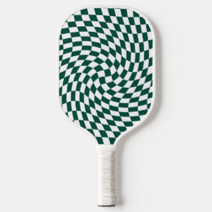 Emerald Green Collection Check Chequered  Pickleball Paddle