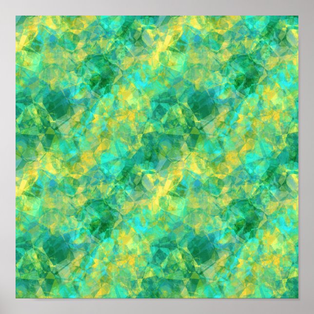 Emerald Green Crumpled Texture Poster (Front)