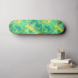 Emerald Green Crumpled Texture Skateboard