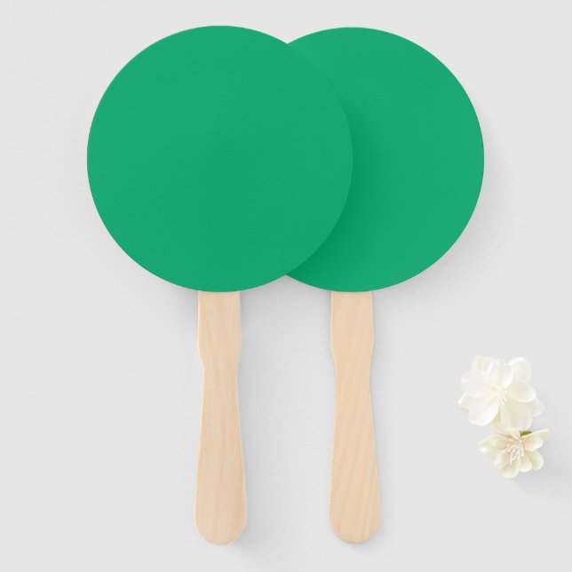 Emerald Green Custom Hand Fans (Front and Back)
