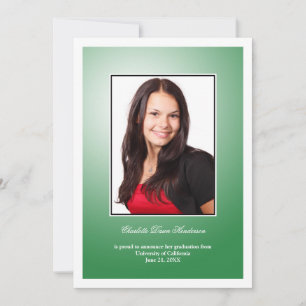 Emerald green custom photo graduation announcement