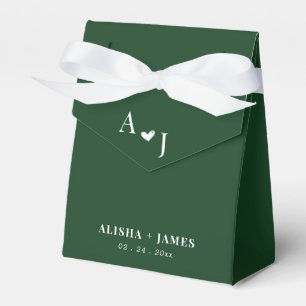Emerald green custom photo wedding guests favour box