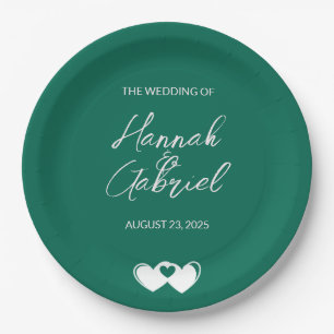 Emerald Green Custom Wedding Paper Plate