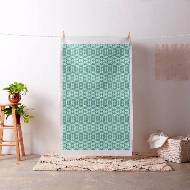 Emerald Green Diamonds Pattern Fabric (In Situ)