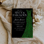 Emerald Green Dress Sixty &Fab Black 60th Birthday Invitation<br><div class="desc">Emerald Green Dress Sixty &Fab Black 60th Birthday Invitation

See matching collection in our Niche and Nest Store</div>