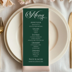 Emerald Green Elegant Classic Wedding Food Menu