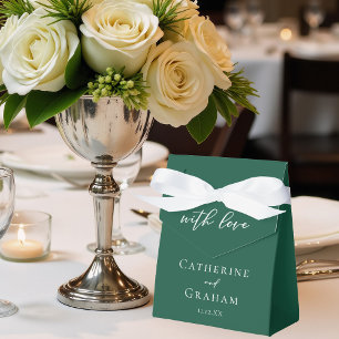 Emerald Green Elegant Minimalist Wedding Favour Box