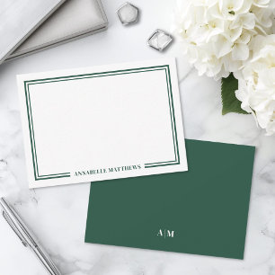 Emerald Green Elegant Monogram Card