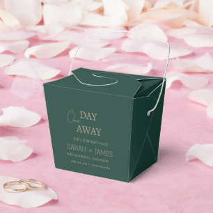 Emerald Green Elegant One Day Away Wedding  Favour Box