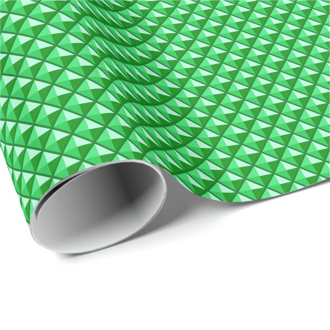 Emerald green, enamel look, studded grid wrapping paper (Roll Corner)