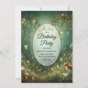 Emerald Green Enchanted Forest Invitation