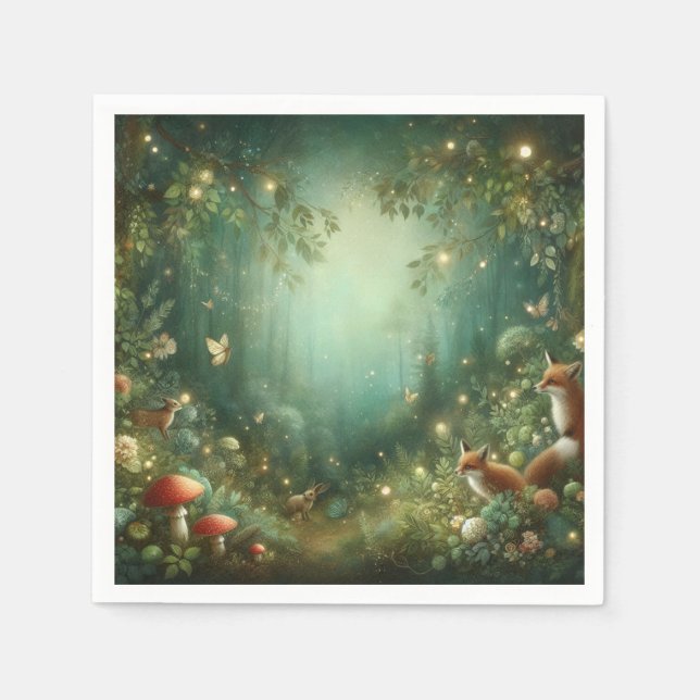 Emerald Green Enchanted Forest Napkin (Front)