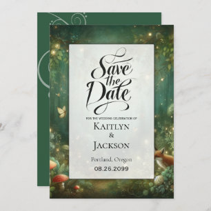 Emerald Green Enchanted Forest  Save The Date