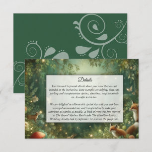 Emerald Green Enchanted Forest Wedding Enclosure Card